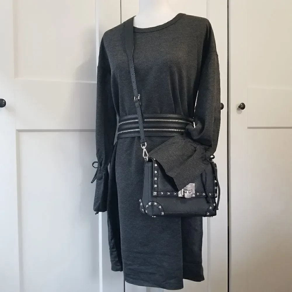 Halogen womens tie sleeve shift sweater dress